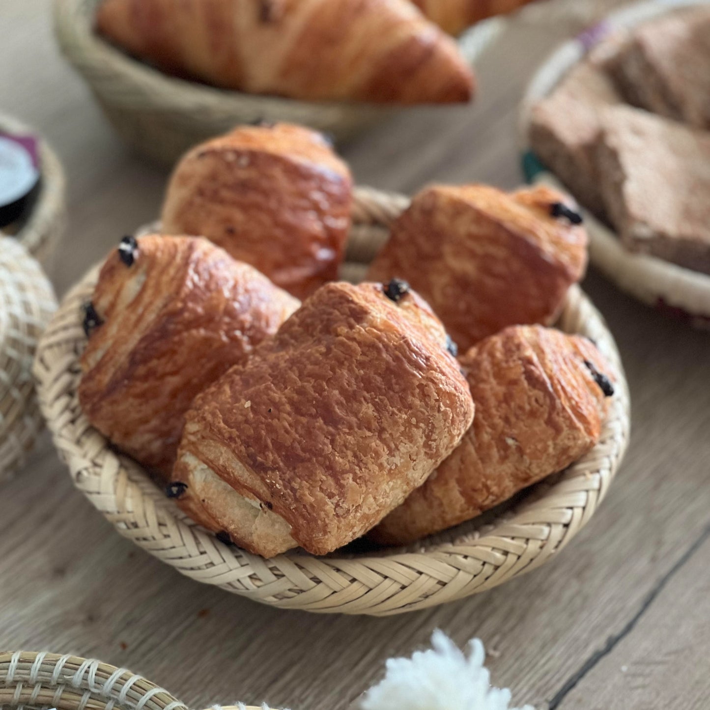 NATURAL MOROCCAN BASKET (round)