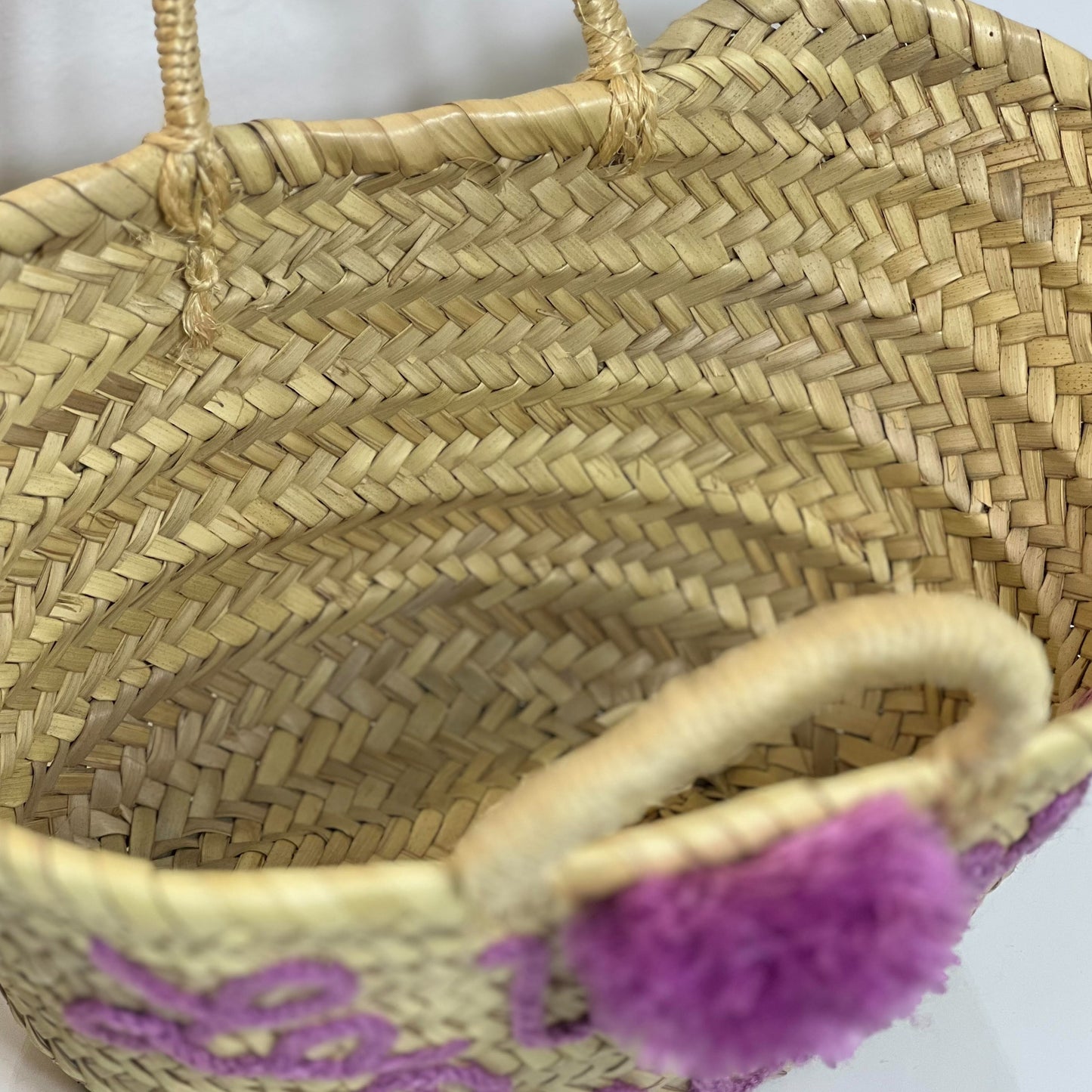 MINI BEACH BASKET BAG "la vie est belle" - purple