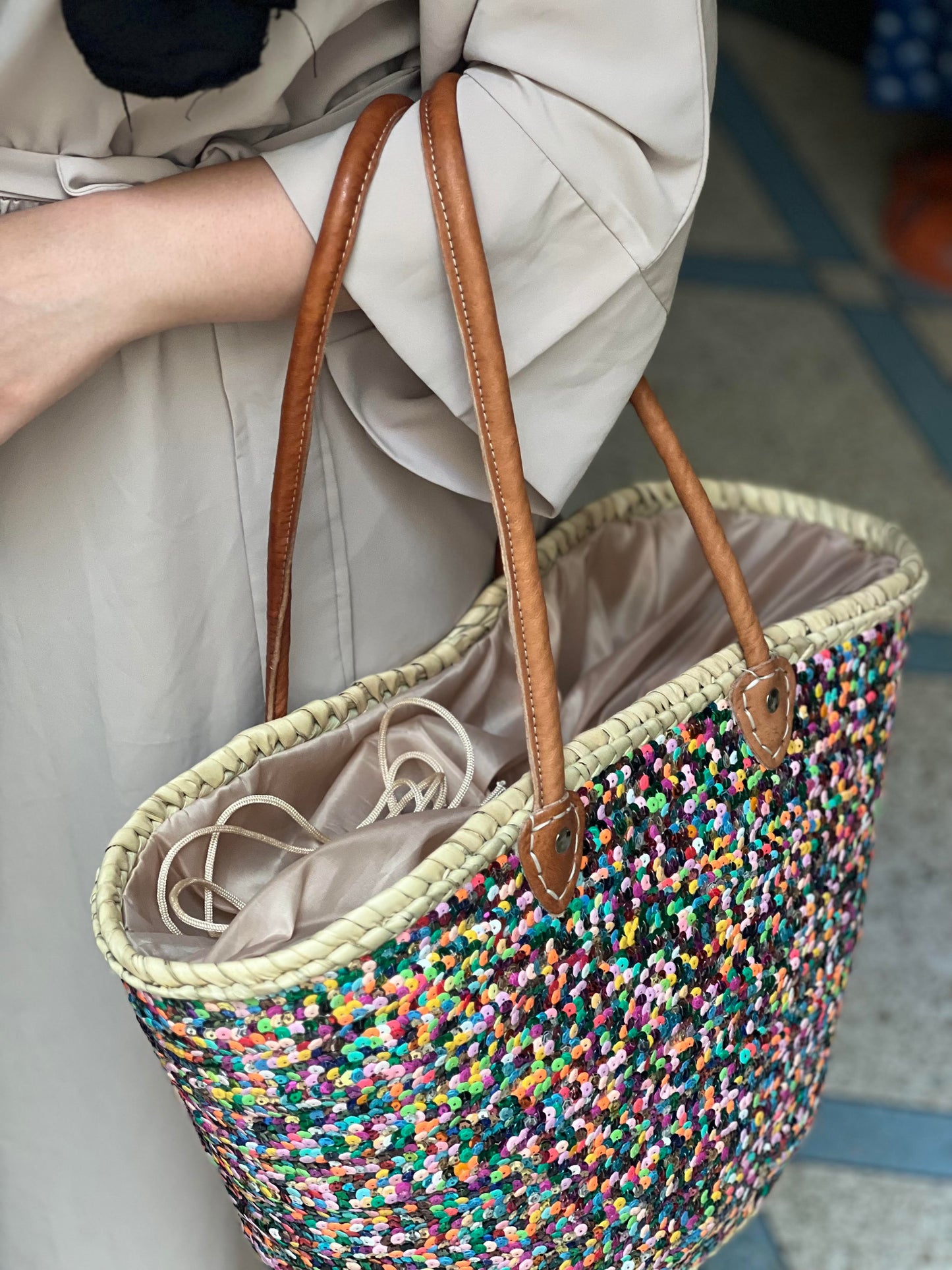 LARGE BEACH BAG FULLY SEQUIN